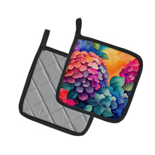 Load image into Gallery viewer, Colorful Hydrangeas Pot Holders - Set of 2 Decorative Kitchen Helpers | Made in the USA
