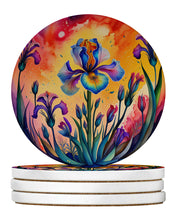 Load image into Gallery viewer, Colorful Iris Large Sandstone Coasters Pack of 4