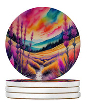 Load image into Gallery viewer, Colorful Liatris Large Sandstone Coasters Pack of 4