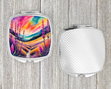 Load image into Gallery viewer, Colorful Liatris Compact Mirror – Stylish Purse Mirror with Artistic Covers