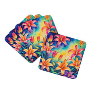 Load image into Gallery viewer, Colorful Lilies Foam Coaster