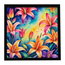 Load image into Gallery viewer, Colorful Lilies Framed Metal Print