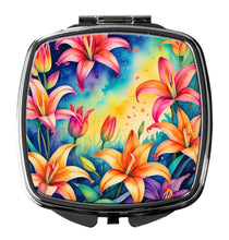 Load image into Gallery viewer, Colorful Lilies Compact Mirror – Stylish Purse Mirror with Artistic Covers