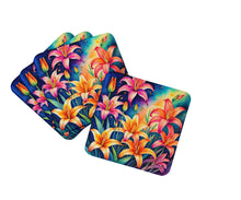 Load image into Gallery viewer, Colorful Lilies Foam Coaster