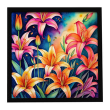 Load image into Gallery viewer, Colorful Lilies Framed Metal Print