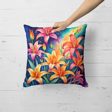 Load image into Gallery viewer, Colorful Lilies Fabric Decorative Pillow