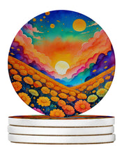 Load image into Gallery viewer, Colorful Marigolds Large Sandstone Coasters Pack of 4