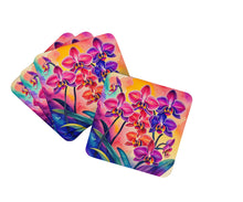 Load image into Gallery viewer, Colorful Orchids Foam Coaster