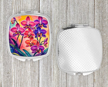 Load image into Gallery viewer, Colorful Orchids Compact Mirror – Stylish Purse Mirror with Artistic Covers