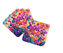 Load image into Gallery viewer, Colorful Orchids Foam Coaster