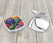 Load image into Gallery viewer, Colorful Ornamental Kale Compact Mirror – Stylish Purse Mirror with Artistic Covers