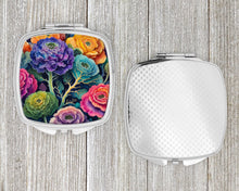 Load image into Gallery viewer, Colorful Ornamental Kale Compact Mirror – Stylish Purse Mirror with Artistic Covers