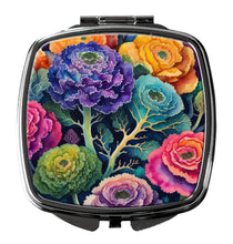 Load image into Gallery viewer, Colorful Ornamental Kale Compact Mirror – Stylish Purse Mirror with Artistic Covers