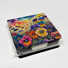Load image into Gallery viewer, Colorful Pansies PU Leather Note Paper Holder