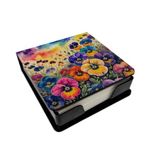 Load image into Gallery viewer, Colorful Pansies PU Leather Note Paper Holder