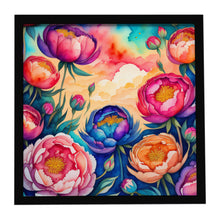 Load image into Gallery viewer, Colorful Peonies Framed Metal Print