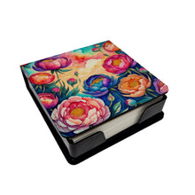 Load image into Gallery viewer, Colorful Peonies PU Leather Note Paper Holder
