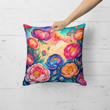 Load image into Gallery viewer, Colorful Peonies Fabric Decorative Pillow