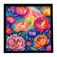 Load image into Gallery viewer, Colorful Peonies Framed Metal Print