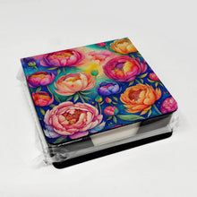 Load image into Gallery viewer, Colorful Peonies PU Leather Note Paper Holder