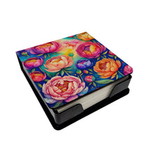 Load image into Gallery viewer, Colorful Peonies PU Leather Note Paper Holder