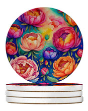 Load image into Gallery viewer, Colorful Peonies Large Sandstone Coasters Pack of 4