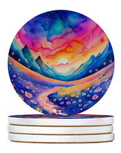 Load image into Gallery viewer, Colorful Periwinkles Large Sandstone Coasters Pack of 4