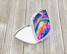 Load image into Gallery viewer, Colorful Periwinkles Compact Mirror – Stylish Purse Mirror with Artistic Covers