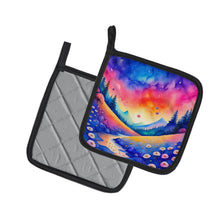 Load image into Gallery viewer, Colorful Periwinkles Pot Holders - Set of 2 Decorative Kitchen Helpers | Made in the USA