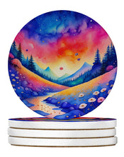 Load image into Gallery viewer, Colorful Periwinkles Large Sandstone Coasters Pack of 4