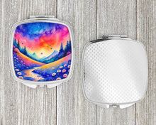 Load image into Gallery viewer, Colorful Periwinkles Compact Mirror – Stylish Purse Mirror with Artistic Covers