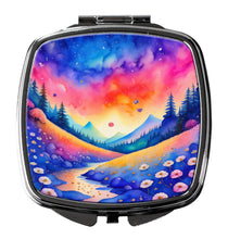 Load image into Gallery viewer, Colorful Periwinkles Compact Mirror – Stylish Purse Mirror with Artistic Covers