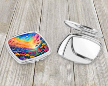 Load image into Gallery viewer, Colorful Petunias Compact Mirror – Stylish Purse Mirror with Artistic Covers