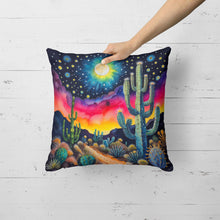 Load image into Gallery viewer, Colorful Queen of the Night Cactus Fabric Decorative Pillow