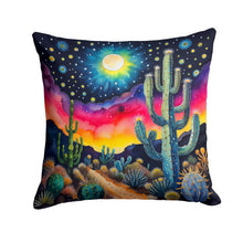 Load image into Gallery viewer, Colorful Queen of the Night Cactus Fabric Decorative Pillow