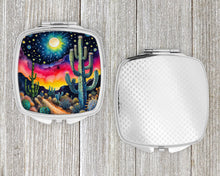 Load image into Gallery viewer, Colorful Queen of the Night Cactus Compact Mirror – Stylish Purse Mirror with Artistic Covers
