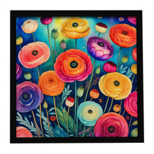 Load image into Gallery viewer, Colorful Ranunculus Framed Metal Print