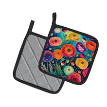 Load image into Gallery viewer, Colorful Ranunculus Pot Holders - Set of 2 Decorative Kitchen Helpers | Made in the USA