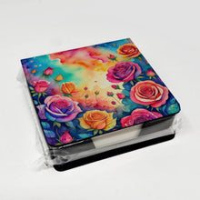 Load image into Gallery viewer, Colorful Roses PU Leather Note Paper Holder