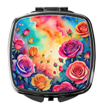 Load image into Gallery viewer, Colorful Roses Compact Mirror – Stylish Purse Mirror with Artistic Covers