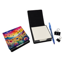 Load image into Gallery viewer, Colorful Scabiosa PU Leather Note Paper Holder