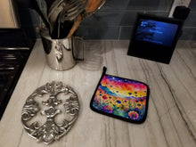 Load image into Gallery viewer, Colorful Scabiosa Pot Holders - Set of 2 Decorative Kitchen Helpers | Made in the USA