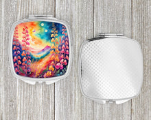 Load image into Gallery viewer, Colorful Snapdragon Compact Mirror – Stylish Purse Mirror with Artistic Covers