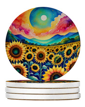 Load image into Gallery viewer, Colorful Sunflowers Large Sandstone Coasters Pack of 4