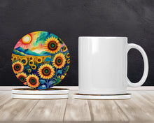 Load image into Gallery viewer, Colorful Sunflowers Large Sandstone Coasters Pack of 4