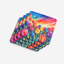 Load image into Gallery viewer, Colorful Tulips Foam Coaster