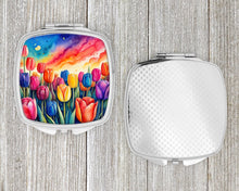 Load image into Gallery viewer, Colorful Tulips Compact Mirror – Stylish Purse Mirror with Artistic Covers