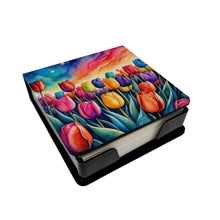 Load image into Gallery viewer, Colorful Tulips PU Leather Note Paper Holder