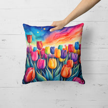 Load image into Gallery viewer, Colorful Tulips Fabric Decorative Pillow