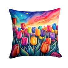 Load image into Gallery viewer, Colorful Tulips Fabric Decorative Pillow